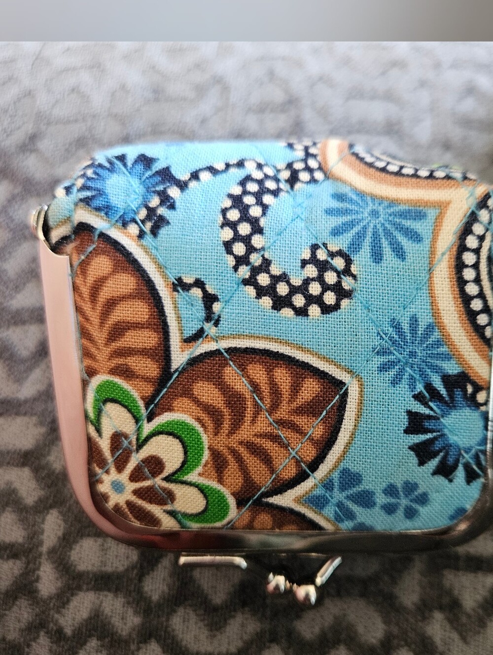 Vera Bradley Blue Patterned Lined Mini Pill/Lipstick Case